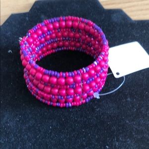 Pink and Purple Beaded Bracelet
